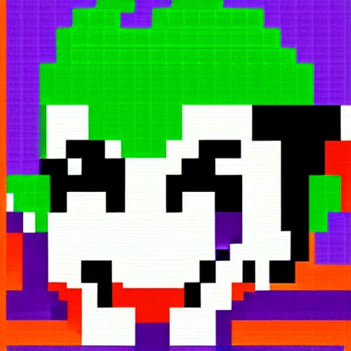 Image similar to Nintendo pixel art of the Joker