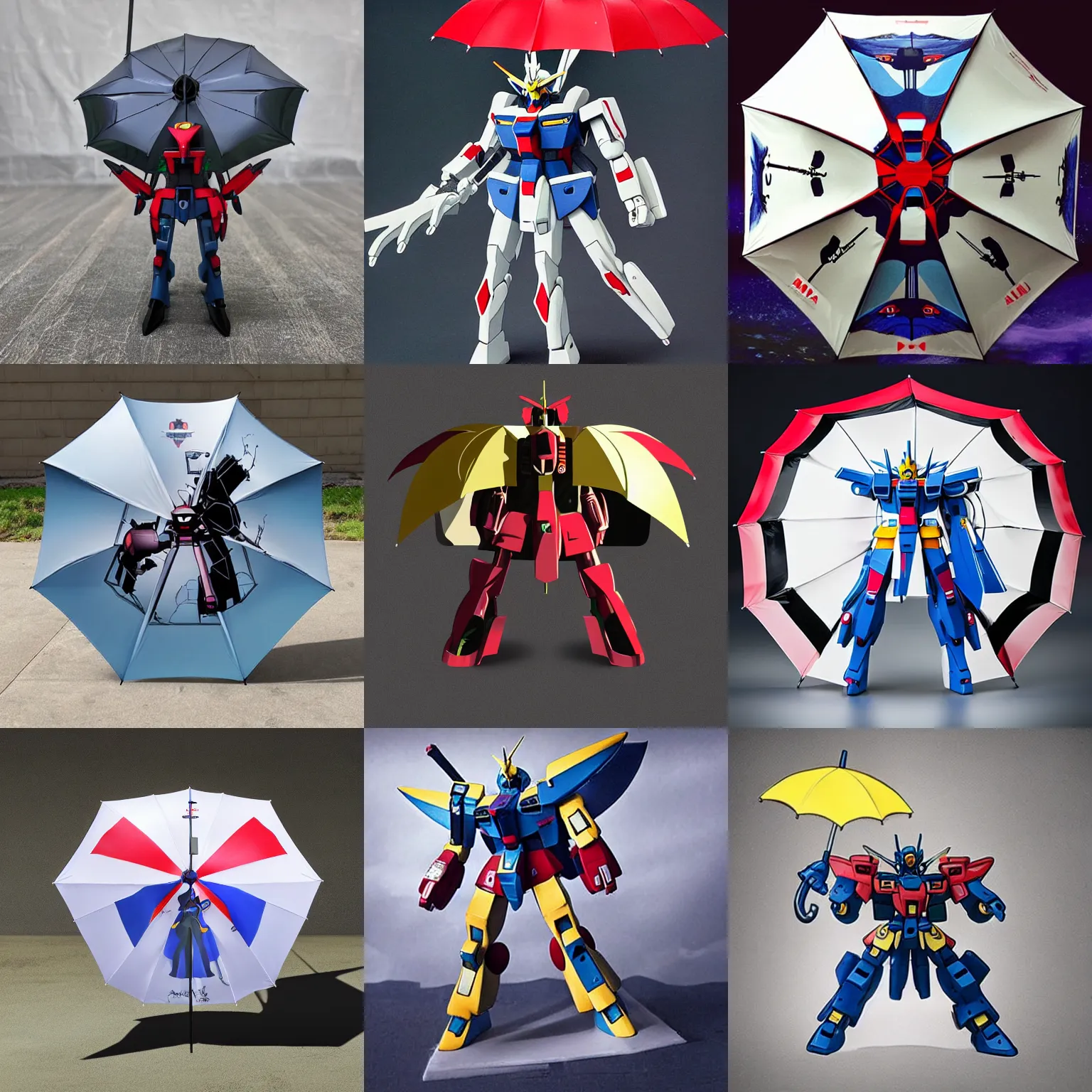 Prompt: gundam umbrella monster