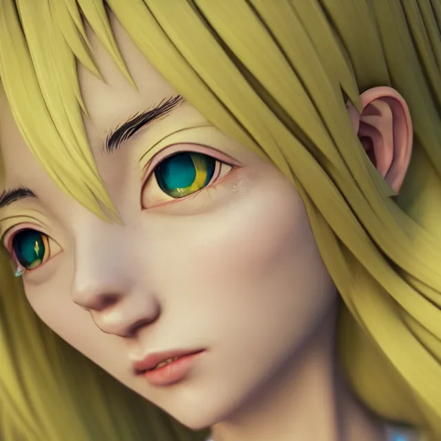 Image similar to perfectly centered close up portrait, anime goddess, candid photography, by vincent van gogh, highly detailed, character concept, unreal engine 5