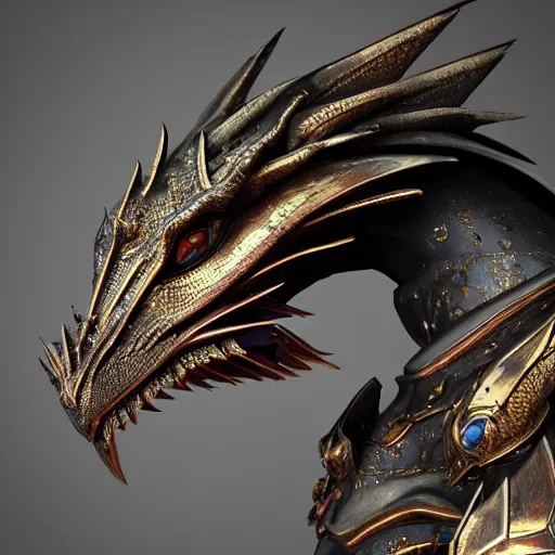 Image similar to highly detailed realistic stunning close up shot of a beautiful anthropomorphic female knight but as a hot dragon, doing a majestic pose, well designed female dragon head, armor made of steel, sharp claws, HD octane render, epic cinematography, fantasy, Artstation, Deviantart, Furaffinity