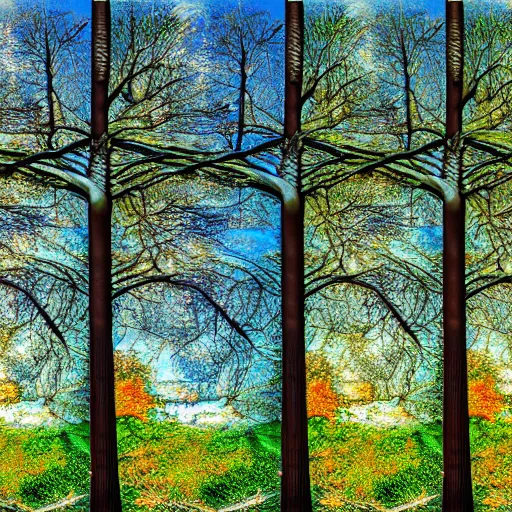 Prompt: stereogram image of a tree