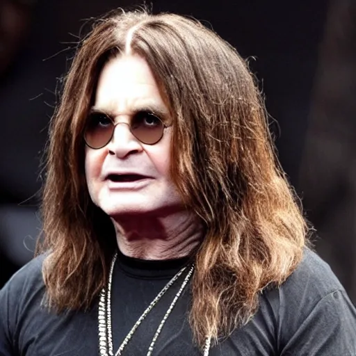 Image similar to ozzy osbourne has become a super saiyan