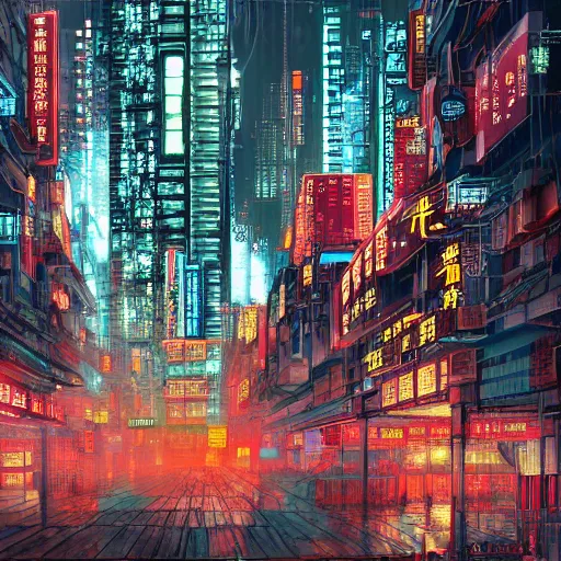 Image similar to researchering impression : cyberpunk chinese cityscape ), by arnold buloweren and lajos gulacsy, line art, speedpainting eternal sunshine of a spotless mind, 8 k resolution