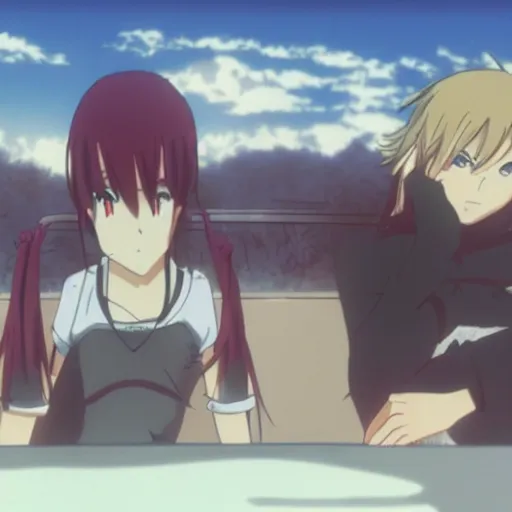 Image similar to Bored teenagers in dystopian worlds, anime still, cinematic.