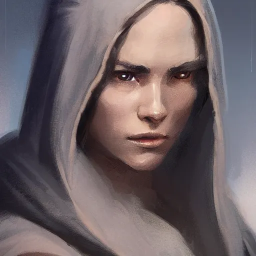 Prompt: portrait of a woman by greg rutkowski, jedi knight allana solo, straight brown hair, jedi robes, star wars expanded universe, she is about 2 0 years old, wearing jedi robes, highly detailed portrait, digital painting, artstation, concept art, smooth, sharp foccus ilustration, artstation hq