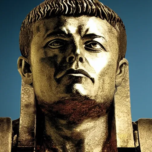 Image similar to elon musk as a roman praetorian in the streets of ancient rome, photograph still