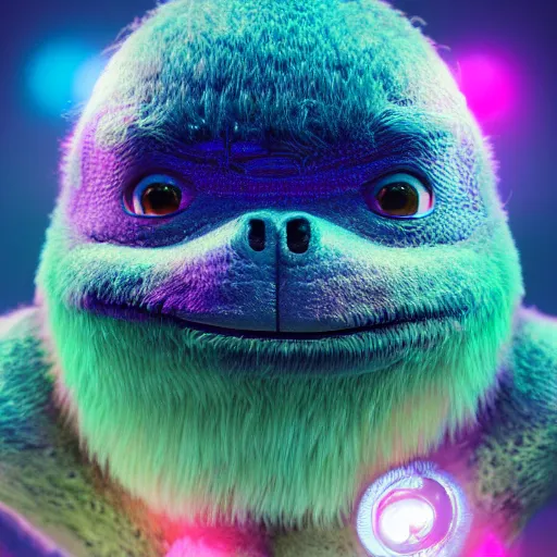 Image similar to tiny single cell creature, portrait, micro - organisms, center, symmetric, rim light, marine microbiology, bioluminescence, electric, fur, soft, concept art, intricate details, highly detailed, colorful, photorealistic, disney pixar, octane render, iridescent, anime, 8 k