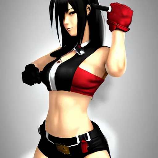 Image similar to high quality art of tifa lockhart wearing a soldier uniform, trending on artstation