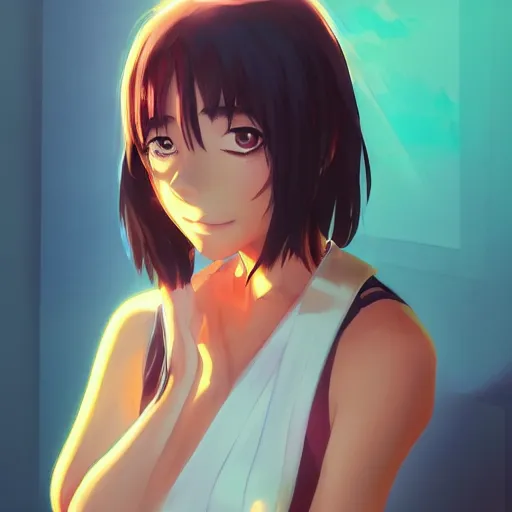 Image similar to An anime portrait of Aubrey Plaza, by Stanley Artgerm Lau, WLOP, Rossdraws, James Jean, Andrei Riabovitchev, Marc Simonetti, and Sakimichan, tranding on artstation