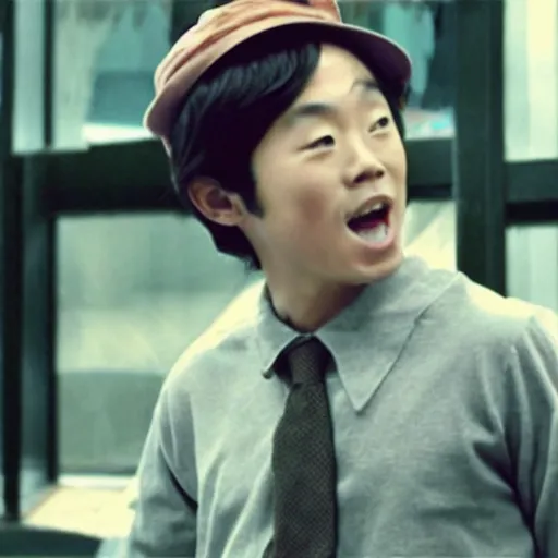 Image similar to Film still of Steven Yeun, from Charlie and Chocolate Factory (2005 movie)