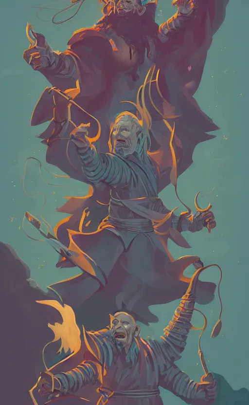 Image similar to powerful wizard, dungeons and dragons by simon kennedy, studio muti