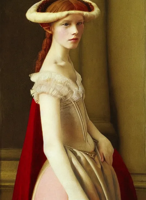 Prompt: portrait of young woman in renaissance dress and renaissance headdress, art by david hamilton