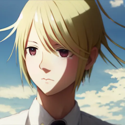 Prompt: a film still portrait of a kagamine rin, blond colored hair, finely detailed features, closeup at the faces, perfect art, at an ancient city, gapmoe yandere grimdark, trending on pixiv fanbox, painted by greg rutkowski makoto shinkai takashi takeuchi studio ghibli, akihiko yoshida