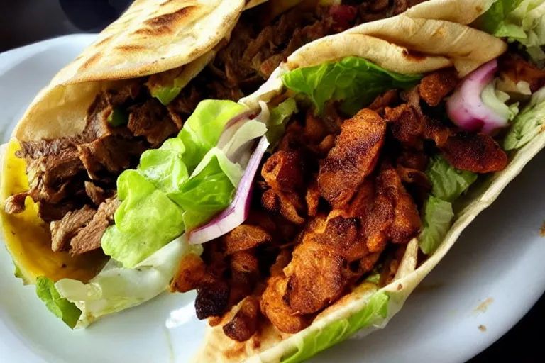 Image similar to very tasty shawarma. close up. food photo award winner. trending on instagram