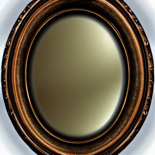 Prompt: an ornate bronze oval frame for a fantasy computer game, ui element