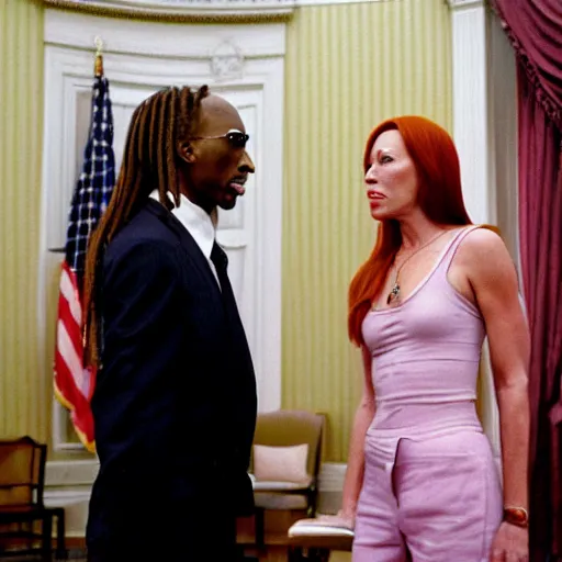 Prompt: Jen Psaki and Tupac Shakur high on LEAN; dirty dancing in the Oval Office , Photograph By Rineke Dijkstra; by Yoichi Okamoto