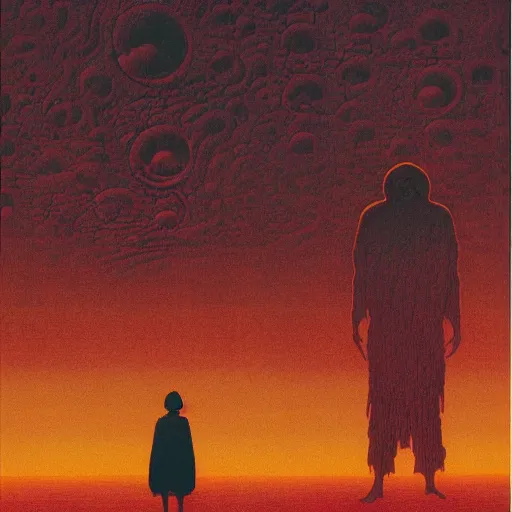 Prompt: textures silhouettes album cover designed by Jean Giraud, Moebius, Beksinski