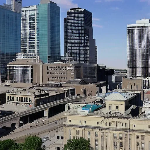 Image similar to city of winnipeg downtown 100 years in the future