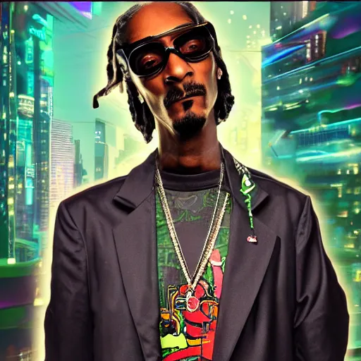 Image similar to cyberpunk snoop dogg