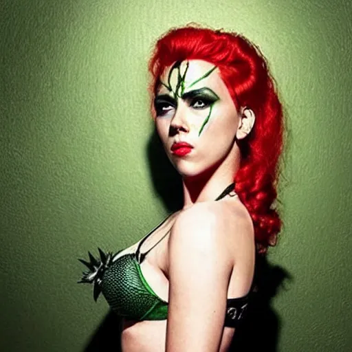 Prompt: “ scarlett johansson as poison ivy in batman movie ”