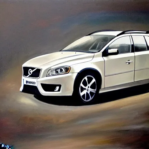 Prompt: Volvo V50, oil painting