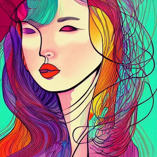 Image similar to digital illustration poster, vivienne shao, colourful, pinterest,