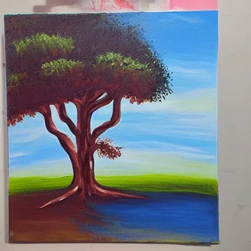 Image similar to “professional painting of a tree”