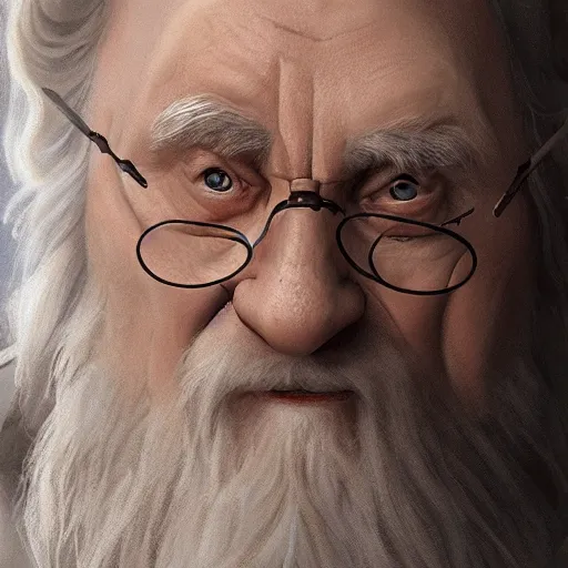 Image similar to realistic photo of gendalf learn magic harry potter, hd, artstation,