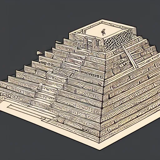 Prompt: tortoise in the desert pyramid ziggurat highly detailed concept art schematic, Laurie Greasley