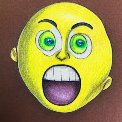 Image similar to trollface lemon, colored pencil sketch, 8 k