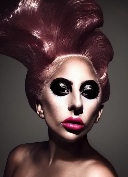 Image similar to lady gaga photoshoot by nick knight editorial studio lighting Highly realistic. High resolution. Highly detailed. Dramatic. 8k.4k.