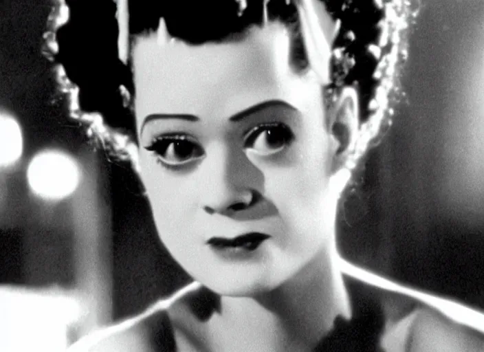 Image similar to bride of frankenstein ( 1 9 3 5 ) as a teen, still from john hughes movie sixteen candles