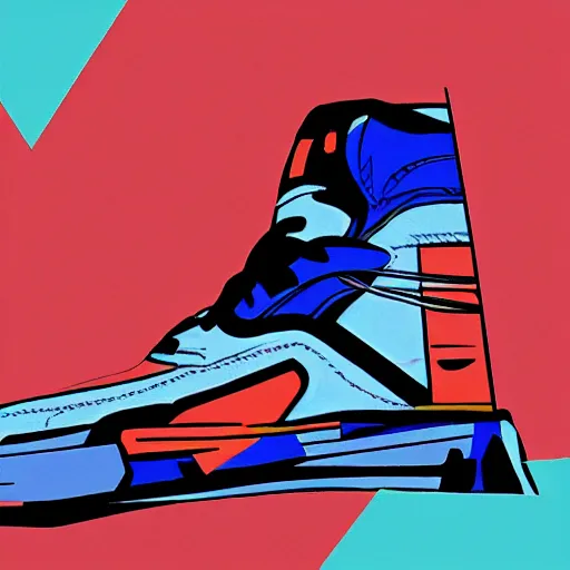 Prompt: basketball sneaker concept art, pop - art, sharp focus, illustration, concept art by tooth wu