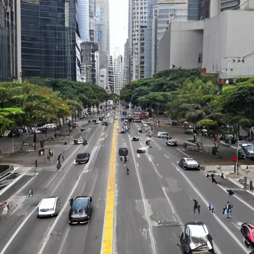 Image similar to avenida paulista pedestrian friendly, boulevard, walkable street