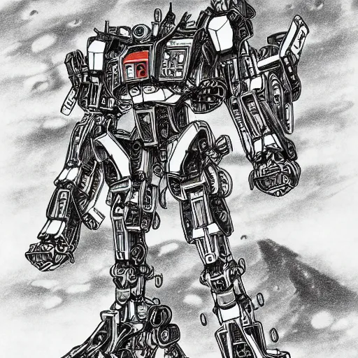 Image similar to japanese folk mecha drawing, detailed, historic, deviantart,