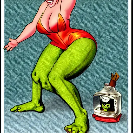 Image similar to shrek 8 0 s pinup