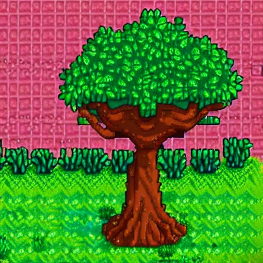 Image similar to 2 d tree from stardew valley