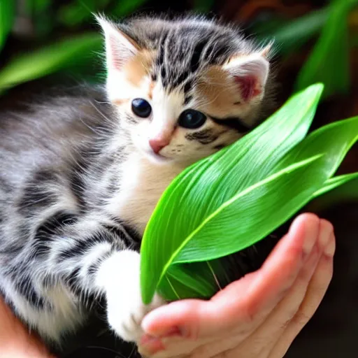 Image similar to kitten in a palm