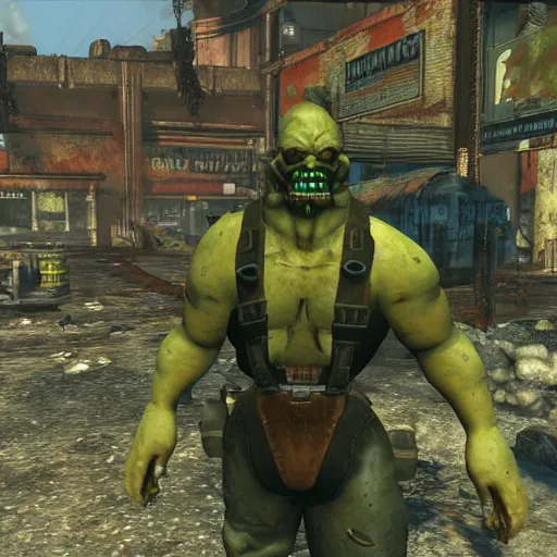 Prompt: fallout 4 super mutant but rendered in n 6 4 graphics.