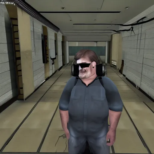 Image similar to gabe newell in half - life alyx