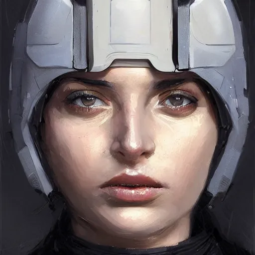 Image similar to Portrait of a woman by Greg Rutkowski, she is about 20 years old, round face, mixture between german and russian, black bob hair, attractive, determined but resentful look, she is wearing futuristic military fatigues with a black scarf, highly detailed portrait, scifi, digital painting, artstation, concept art, smooth, sharp foccus ilustration, Artstation HQ.