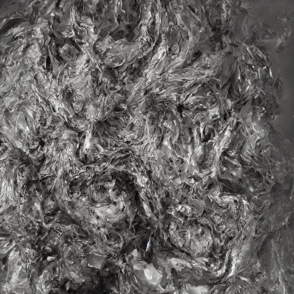 Melted Black Metal. Black Oil, Paint Texture. 4k Background