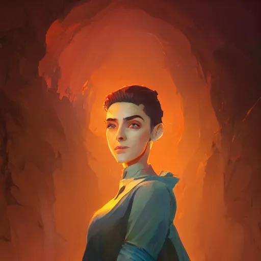 Image similar to portrait of a beautiful short haired woman, maya ali mage, gloomhaven, dynamic lighting, gaudy colors, octane render aesthetic, matte painting concept art, official fanart behance hd artstation by jesper ejsing, by rhads and makoto shinkai and lois van baarle and ilya kuvshinov and rossdraws