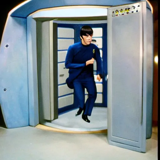 Image similar to spock!!!!! exiting the tardis!!!!!!