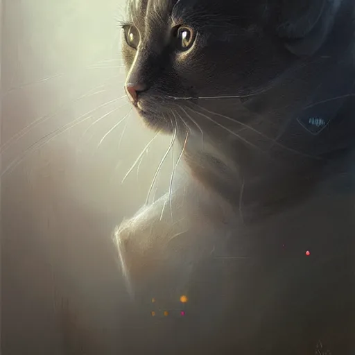 Image similar to Schrodinger cat, quantum mechanics, highly detailed, smooth, artstation, digital illustration by Ruan Jia and Mandy Jurgens and Artgerm and Wayne Barlowe and Greg Rutkowski and Zdislav Beksinski