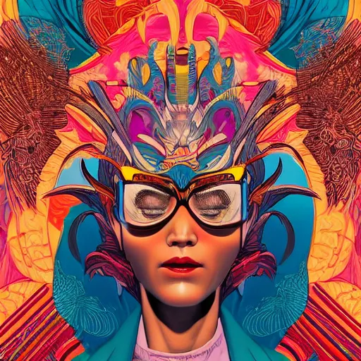 Prompt: Tristan Eaton, victo ngai, artgerm, Lofi dragon mask