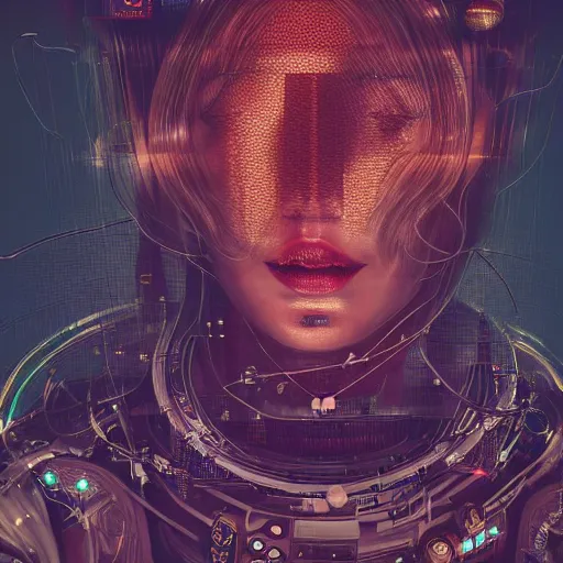 Image similar to hyperrealistic portrait of a woman monster astronaut, full body portrait, well lit, intricate abstract. cyberpunk, intricate artwork, by Tooth Wu, wlop, beeple. octane render,in the style of Jin Kagetsu, James Jean and wlop, highly detailed, realism, photo, focus, soft light, god illumination, intricate concept art, digital painting, ambient lighting, 4k, artstation