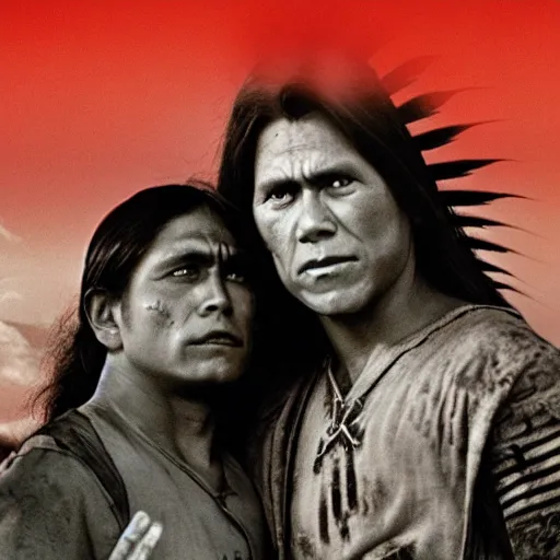 Image similar to black and white television movie, indians, smoke signals, blood brothers