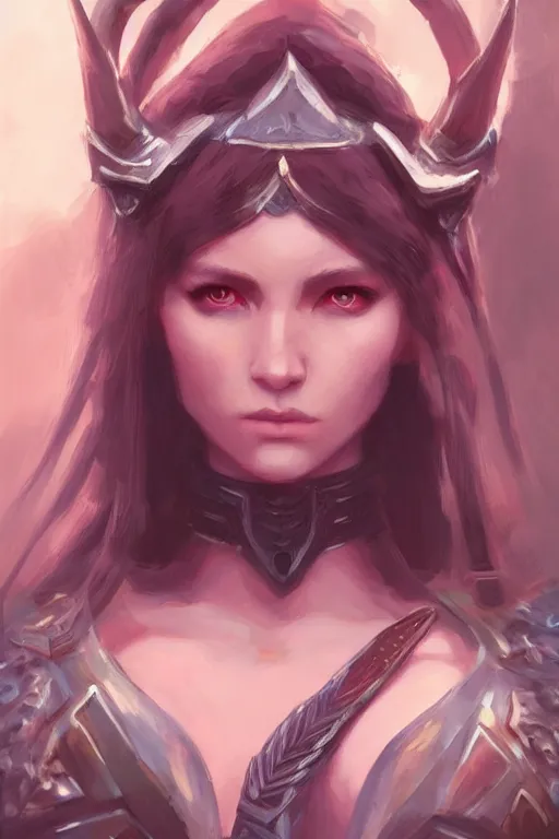 Image similar to rpg character art of an elf woman, knight armor, red eyes, half body shot, gorgeous face, by jeremy lipking, by studio ghibli, by disney, video game fanart, digital art