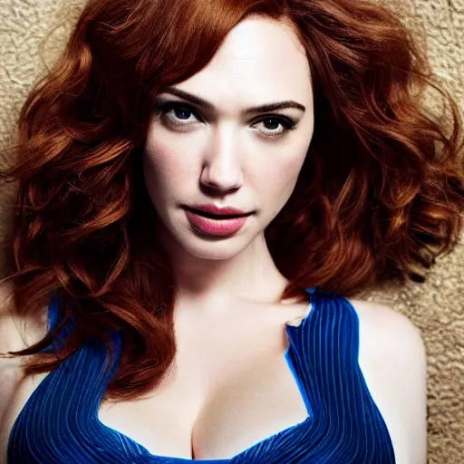 Image similar to portrait of christina hendricks and gal gadot and kate upton hybrid by mario testino, headshot, detailed, award winning, sony a 7 r